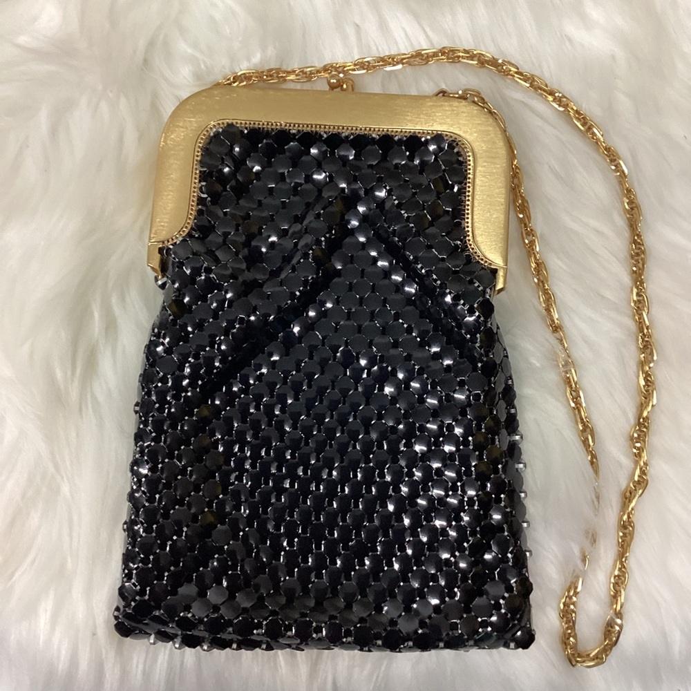 Set of 2 Whiting and Davis Rare Vintage Mesh Handbags - Black and White - Picture 2 of 7